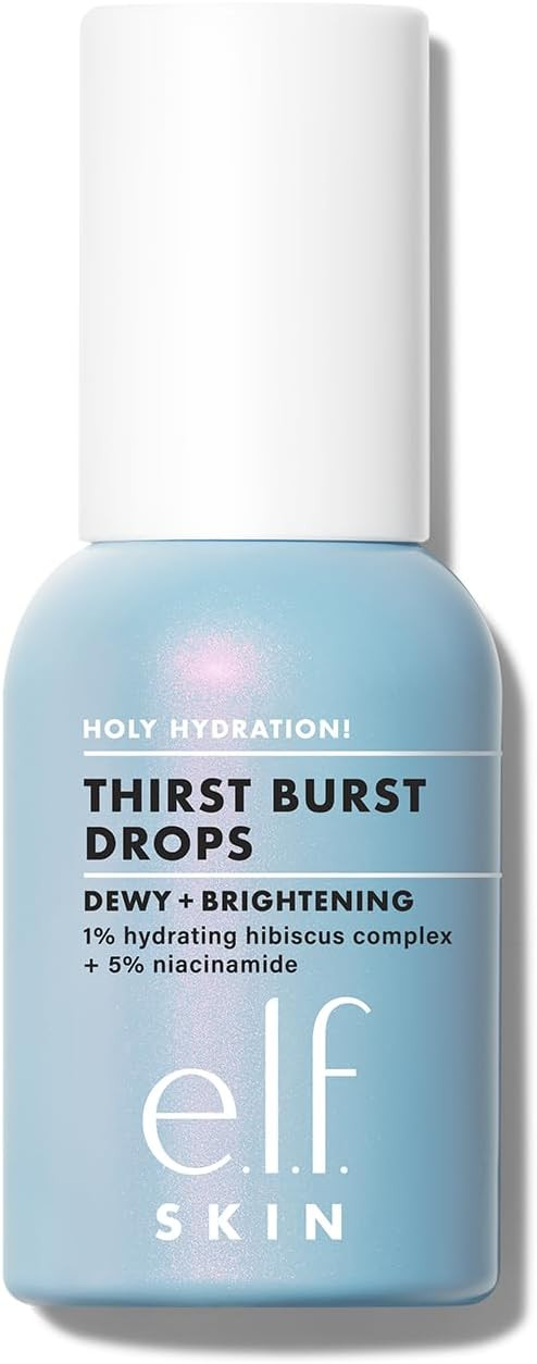 e.l.f. Holy Hydration! Thirst Burst Drops, Gel Serum Drops, For a Dewy, Plump Complexion, Non-Greasy Feel, With Hyaluronic Acid & 5% Niacinamide, Vegan & Cruelty-Free