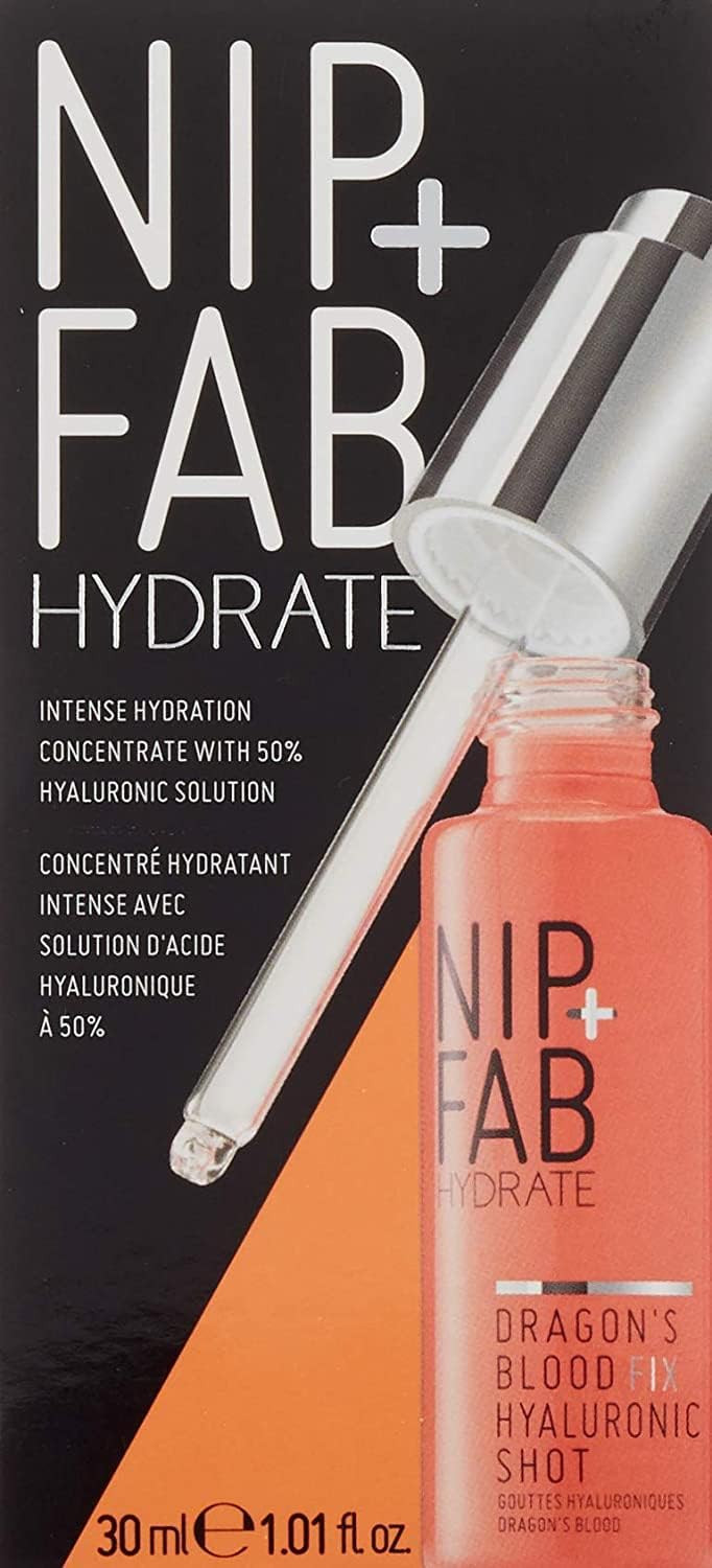 Nip+Fab Dragon's Blood Hyaluronic Fix Shot | 30 ml | Delivering Optimum Hydration for Plumper and Fresh Complexion Look | Vegan & Cruelty-Free