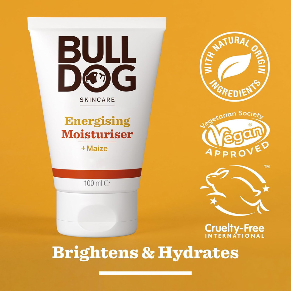 BULLDOG SKINCARE - Energising Moisuriser For Men Brightens and Hydrate 100 ml (Pack of 2)