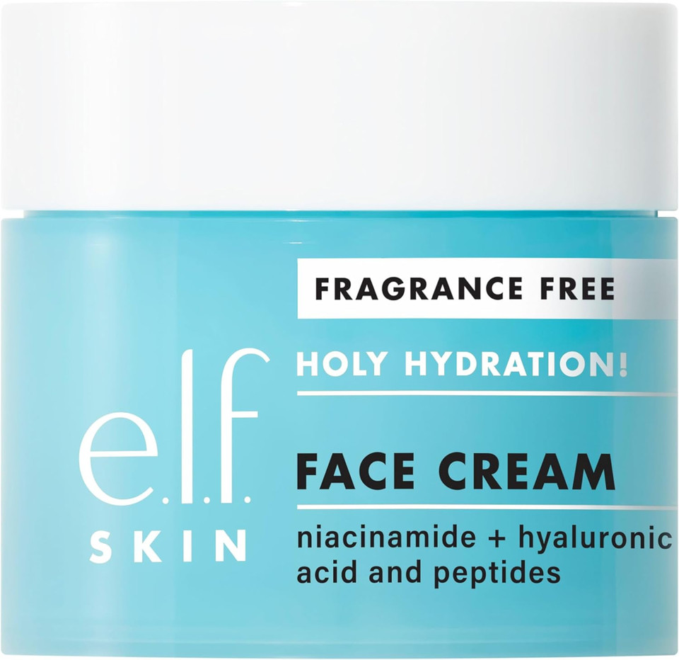 e.l.f. SKIN Holy Hydration! Face Cream - Fragrance Free, Moisturizes & Softens Skin, Quick-Absorbing & Ultra-Hydrating, 1.8 Oz (50g)
