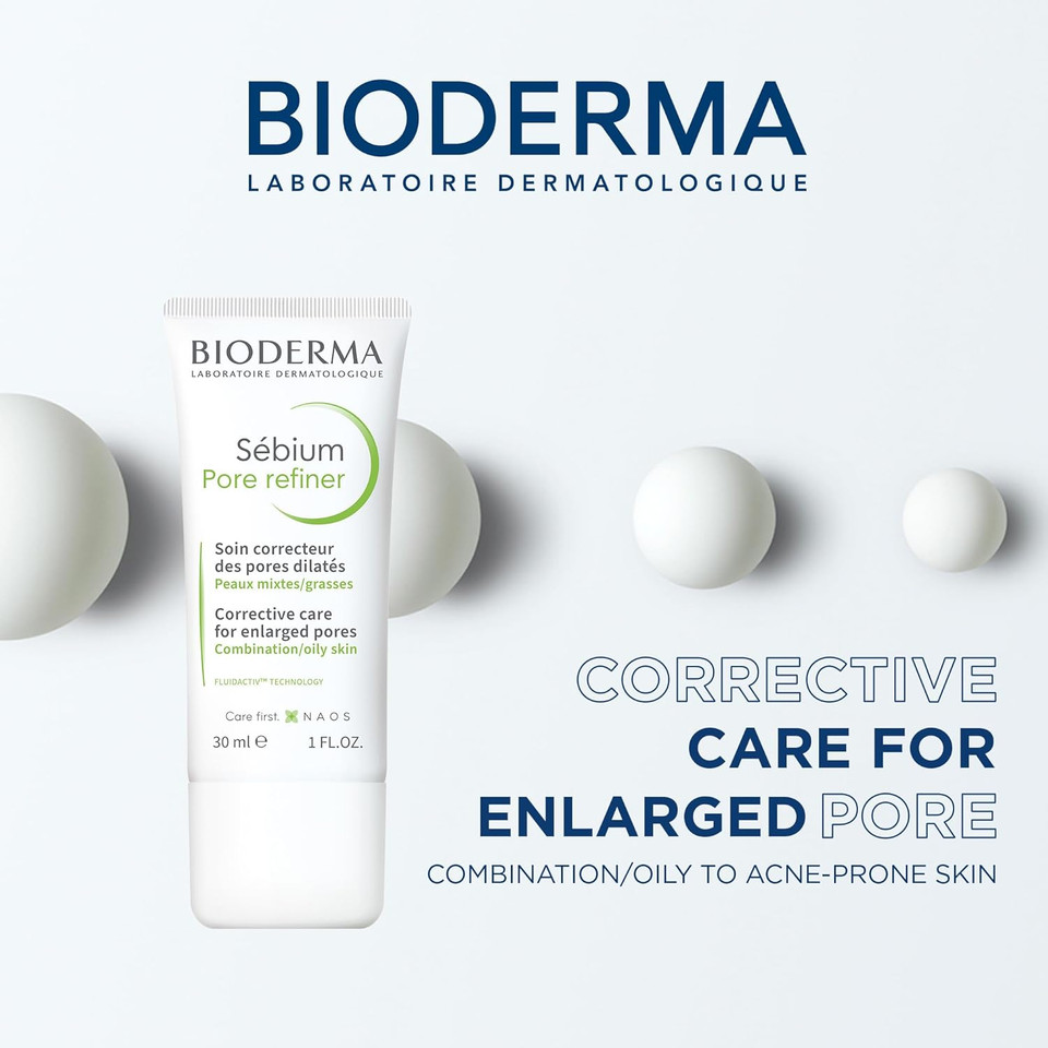 Bioderma Sébium Mat Control - Mattifying Face Cream for Combination to Oily Skin, Controls Shine, Refines Skin Texture & Appearance of Blemishes, 30ml