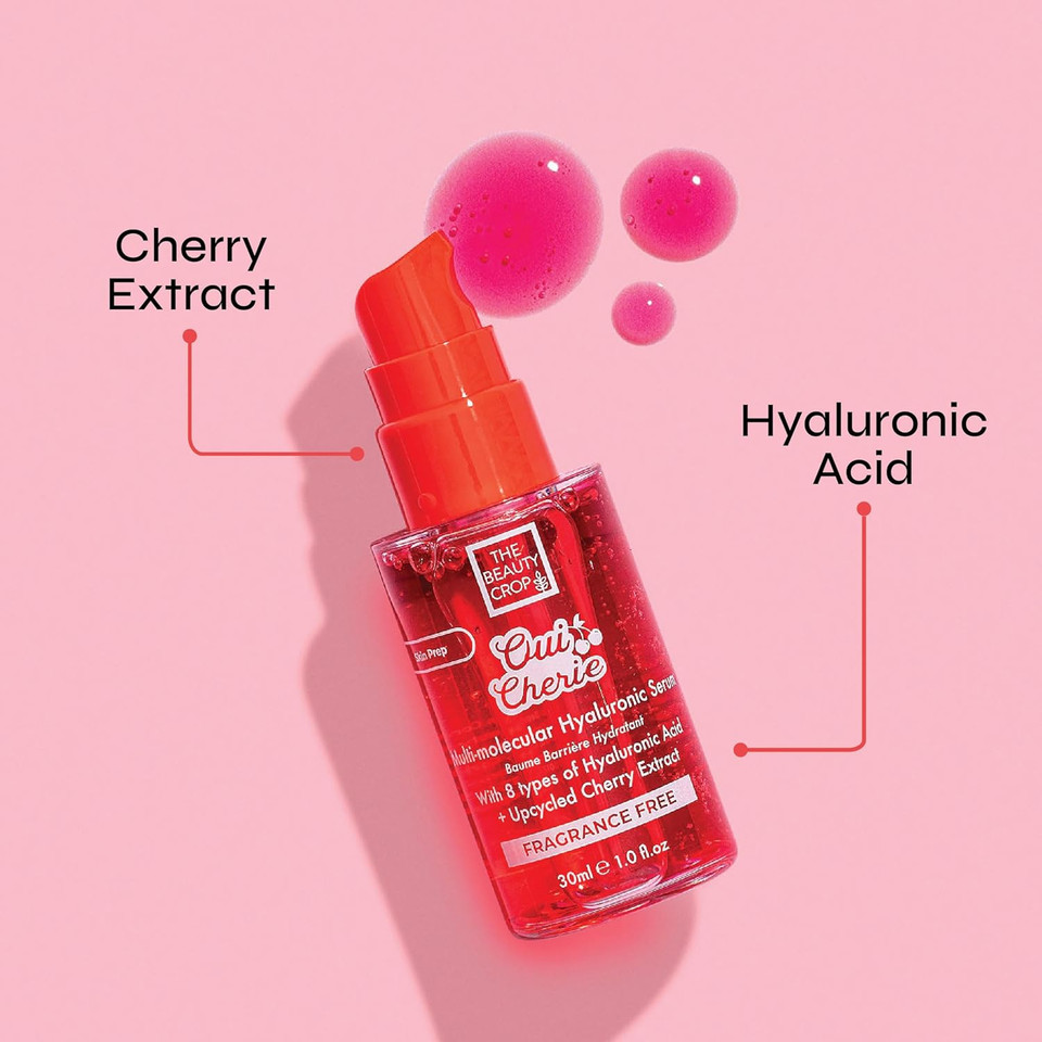The Beauty Crop Oui Cherie Hyaluronic Acid Serum - Multi-Molecular Hydrating, Vegan Friendly and Fragrance Free - 30ml