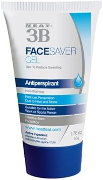 Neat 3B Face Saver Gel - Strong, Lightweight, Anti Sweat Face Antiperspirant - Fast-Drying Facial Treatment for Excessive Sweating, 50 g, 1-Pack