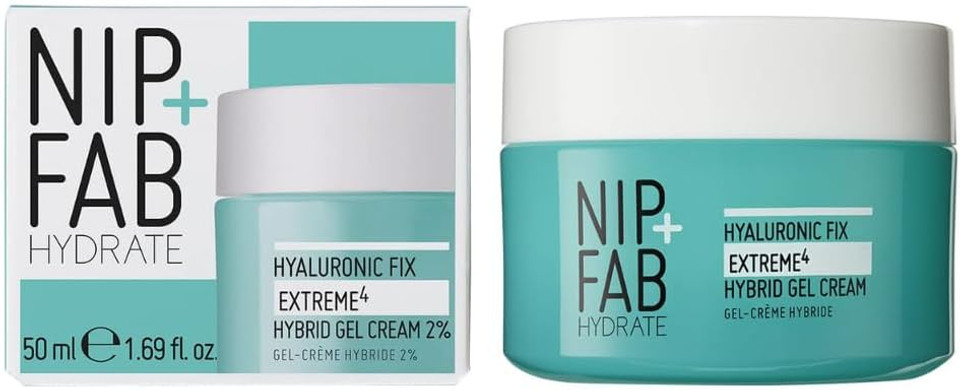 Nip + Fab 2% Hyaluronic Acid Gel Cream for Face Anti-Aging Hydrating Moisturizer for Fine Lines and Wrinkles, Skin-Plumping Skin Care, Smoothing, Moisturizing
