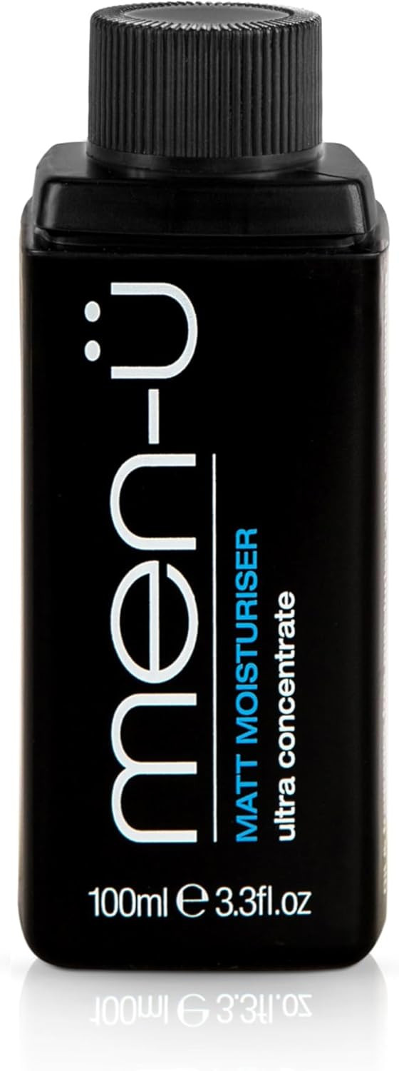 men-ü MATT MOISTURISER 100ml REFILL, up to 120 applications, Ultra-Concentrate Mens Face Moisturiser, Use on the Face and Neck for Matt, Smooth & Firm Surface