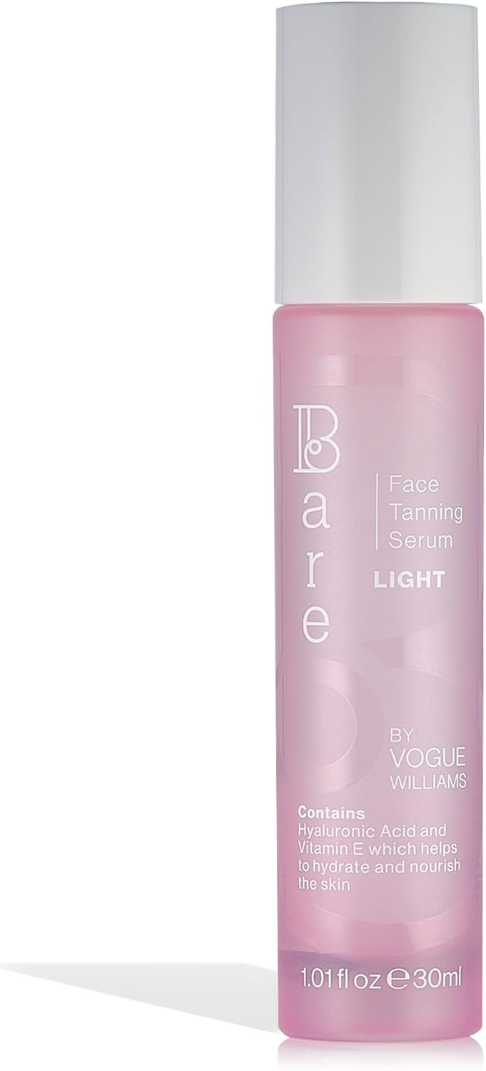 Bare by Vogue Light Face Tanning Serum - Achieve a Natural and Sun-Kissed Glow - Radiant Glow Hydrating Formula - Even and Streak-Free Application - Suitable for All Skin Types