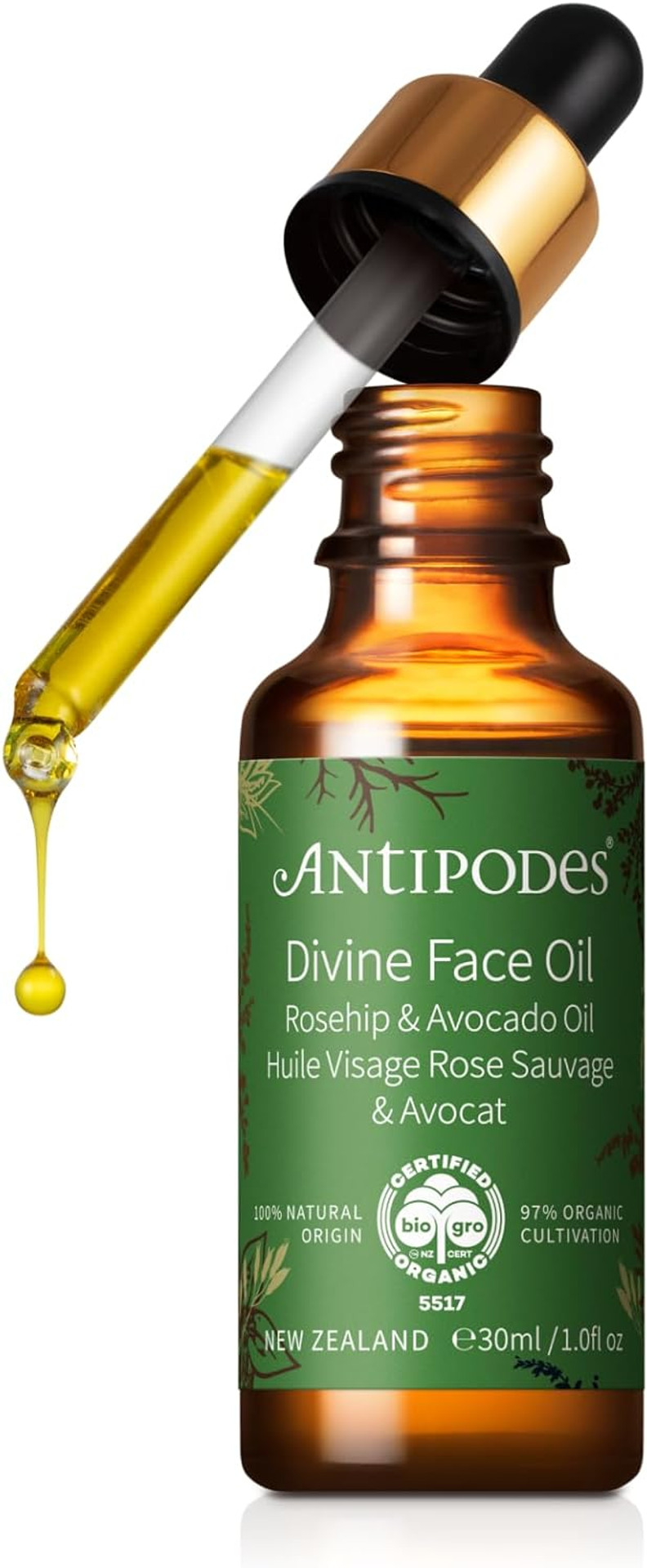 Divine Face Oil Rosehip Oil & Avocado Oil  Anti-Aging Face Oil to Address Appearance of Fine Lines & Wrinkles - 30ml