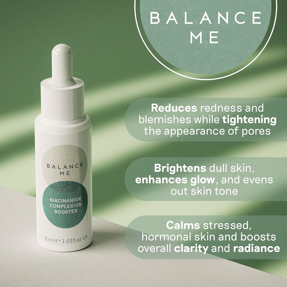 Balance Me Niacinamide Complexion Booster, Vegan, Purifies and Clears the Skin, Perfect for Sensitive Skin, Made In UK  30ml