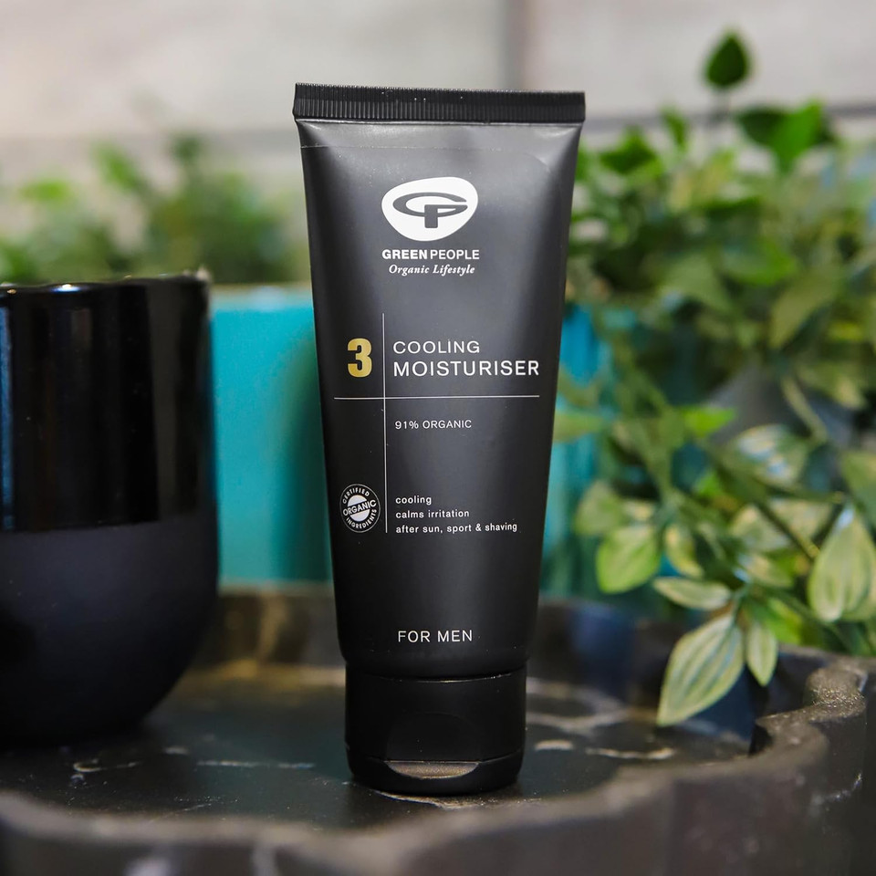 Green People For Men No. 3 Cooling Moisturiser - Natural & Organic Non-Greasy Face Cream - Paraben & Ethanol Free - Vegan, 100ml