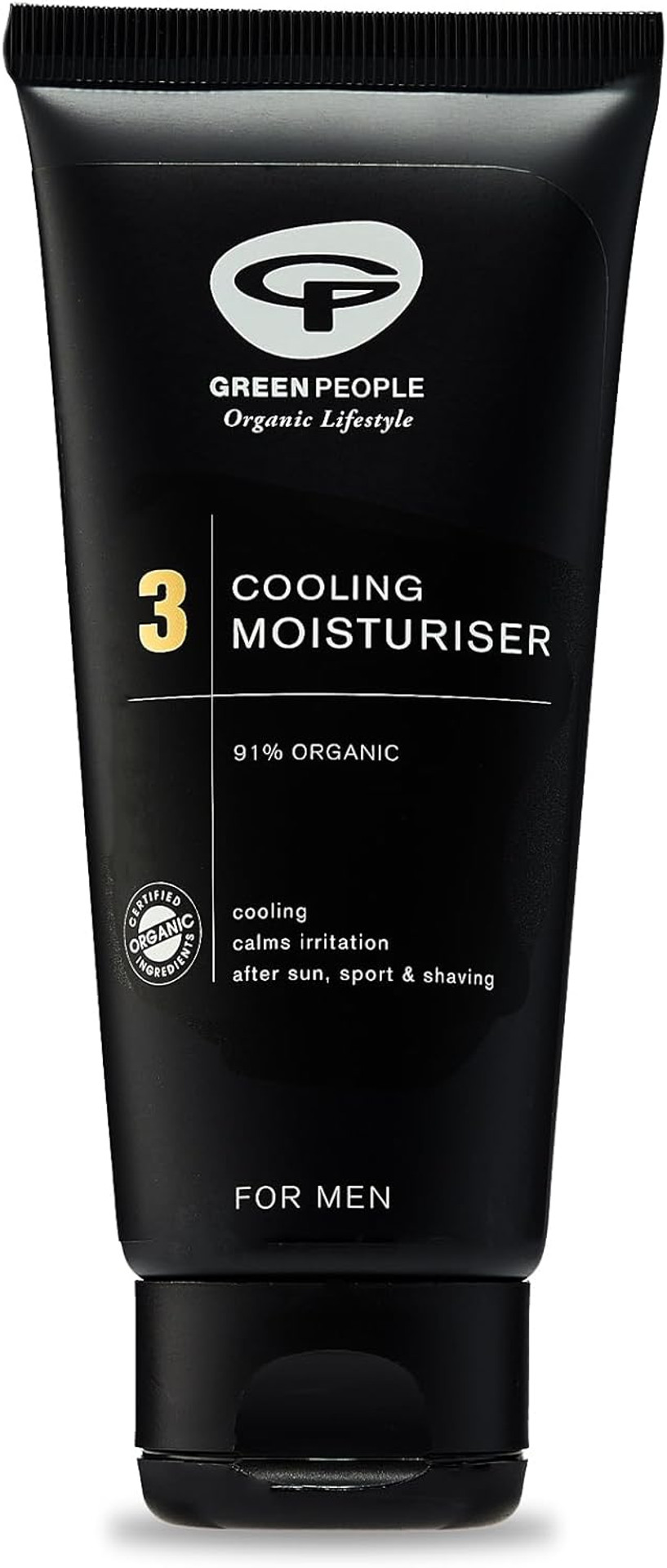 Green People For Men No. 3 Cooling Moisturiser - Natural & Organic Non-Greasy Face Cream - Paraben & Ethanol Free - Vegan, 100ml