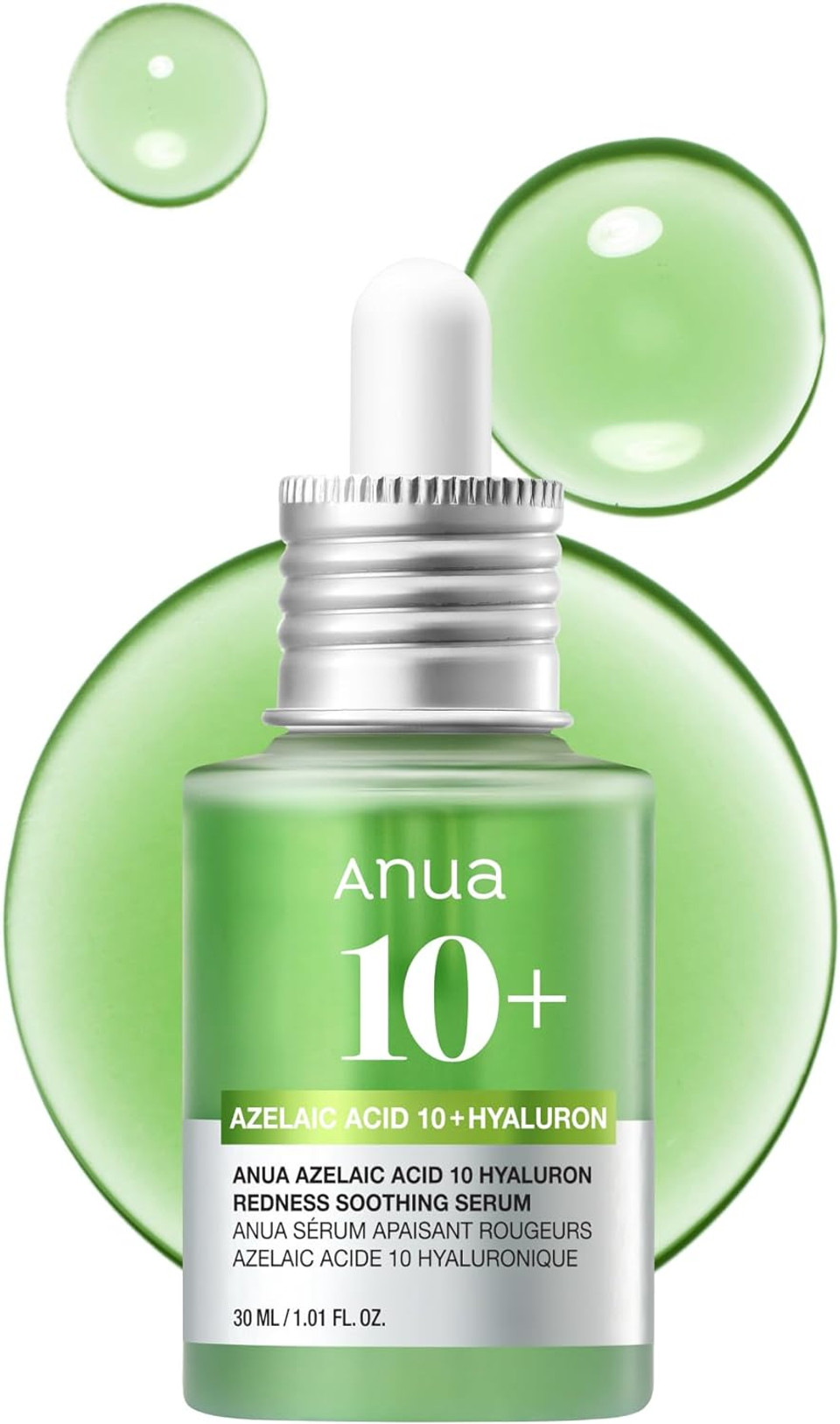 Anua Azelaic Acid 10 Hyaluron Redness Soothing Serum, Facial Serum For Sensitive Skin, Hyaluronic Acid, Niacinamide, Spot Care, Natural Color, Vegan, Korean Skincare (30Ml/ 1.01 Fl Oz.)