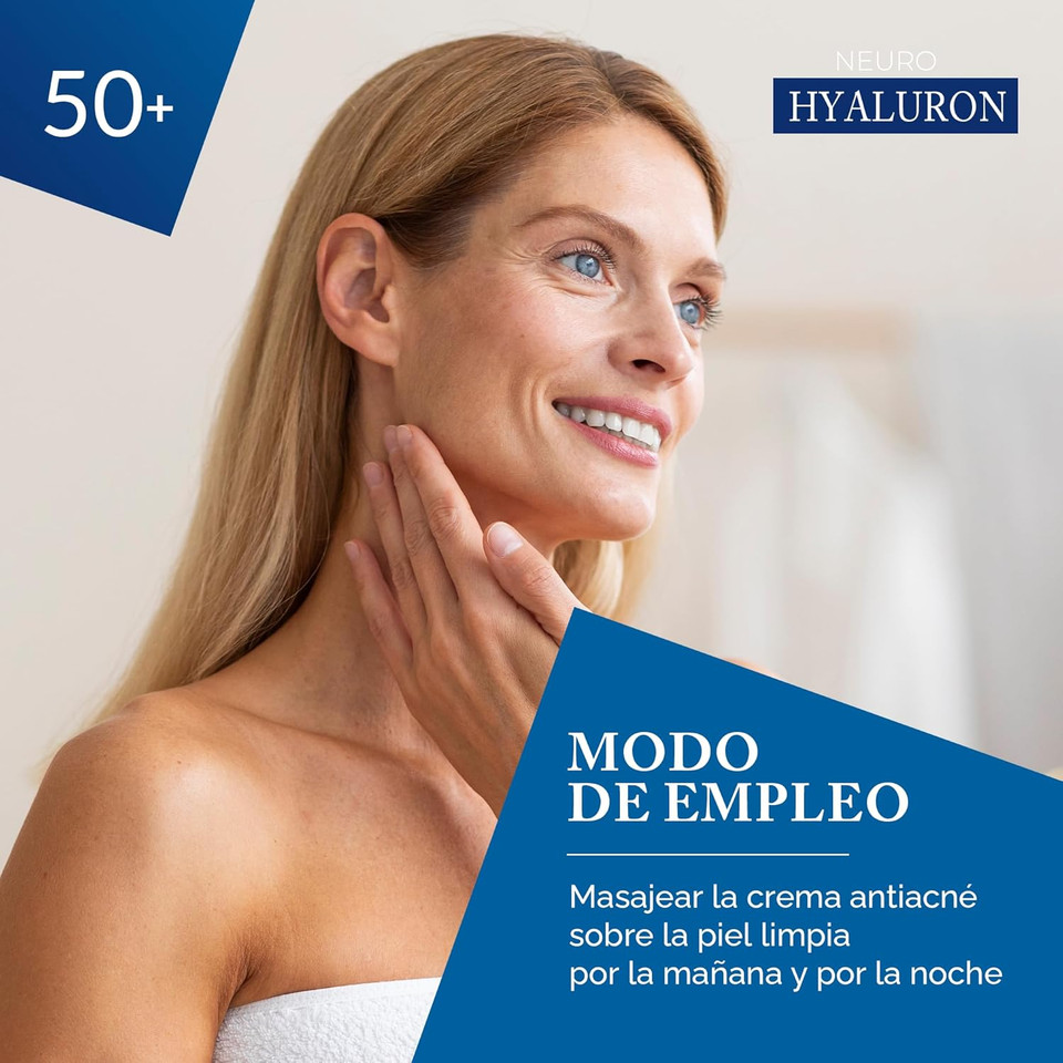 Bielenda Neuro Hyaluron 50+ Hydrating Anti-Wrinkle Cream with Hyaluronic Acid and Vitamins C & E, Anti-Ageing Facial Care, Day/Night, 50 ml Bielenda Neuro Hyaluron 50+ Hydrating Anti-Wrinkle Cream with Hyaluronic Acid and Vitamins C & E, Anti-Ageing Facial Care, Day/Night, 50 ml