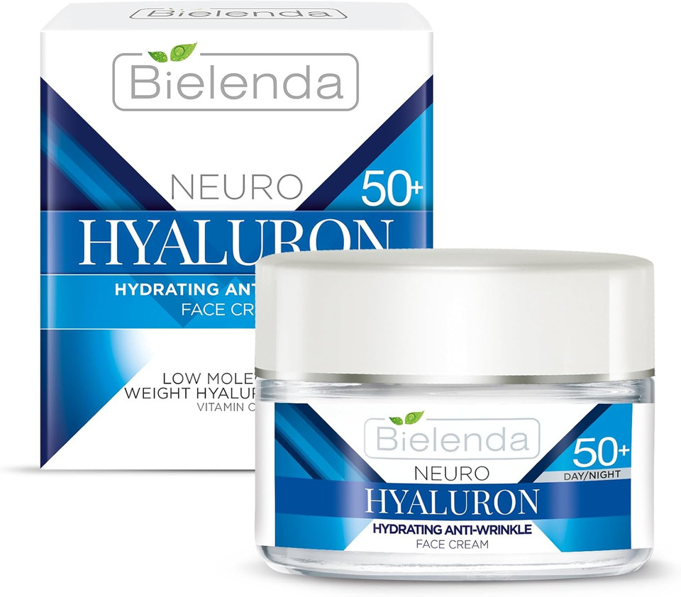 Bielenda Neuro Hyaluron 50+ Hydrating Anti-Wrinkle Cream with Hyaluronic Acid and Vitamins C & E, Anti-Ageing Facial Care, Day/Night, 50 ml Bielenda Neuro Hyaluron 50+ Hydrating Anti-Wrinkle Cream with Hyaluronic Acid and Vitamins C & E, Anti-Ageing Facial Care, Day/Night, 50 ml