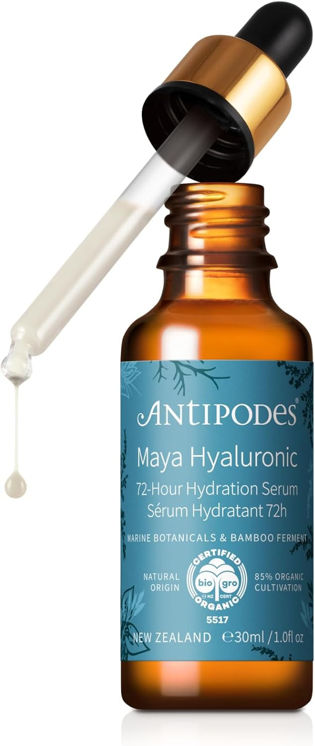 Antipodes Maya Hyaluronic 72-Hour Hydration Serum  Hyaluronic Acid Serum  Hydrating Serum with Hyaluronic & Marine Algae  All Skin Types  30ml