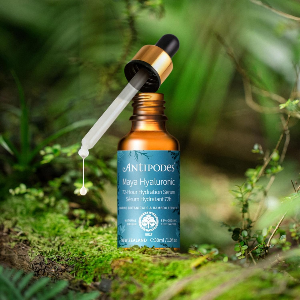 Antipodes Maya Hyaluronic 72-Hour Hydration Serum  Hyaluronic Acid Serum  Hydrating Serum with Hyaluronic & Marine Algae  All Skin Types  30ml