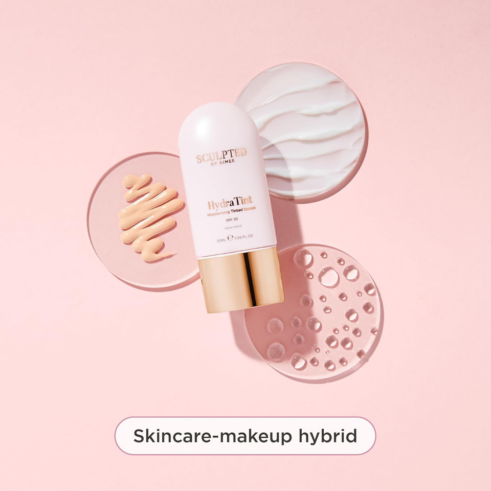 HydraTint Moisturising Tinted Serum from Sculpted by Aimee - 30ml 2-in-1 Makeup and Skin-Perfecting Skincare Tinted Moisturiser & Serum Foundation with SPF 20, Hyaluronic Acid & Ceramides