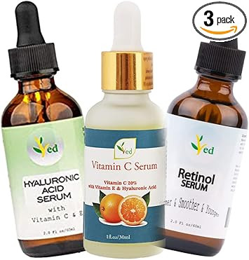 Triple Serum Pack | Vitamin C, Hyaluronic acid & Rational Serum | Reduce Wrinkles, Fine Lines, Age Spot. | Suits All Skin Type | 30ml, 60ml, And 60ml Respectively