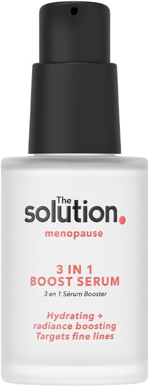 The Solution Menopause 3 in 1 Boost Serum (30ml). Dermatologically Tested Anti Aging Skin Care, Super Hydrating Collagen Serum for Face, Vegan & Cruelty Free Anti Aging Serum for Face