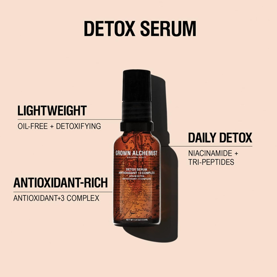 Grown Alchemist Detox Niacinamide Serum - Oil Free Face Serum with Tri-Peptides, Antioxidant for Skin Barrier Protection - Detoxifying, Hydrating, Moisturising - Anti Aging and Anti Wrinkle 30 ml