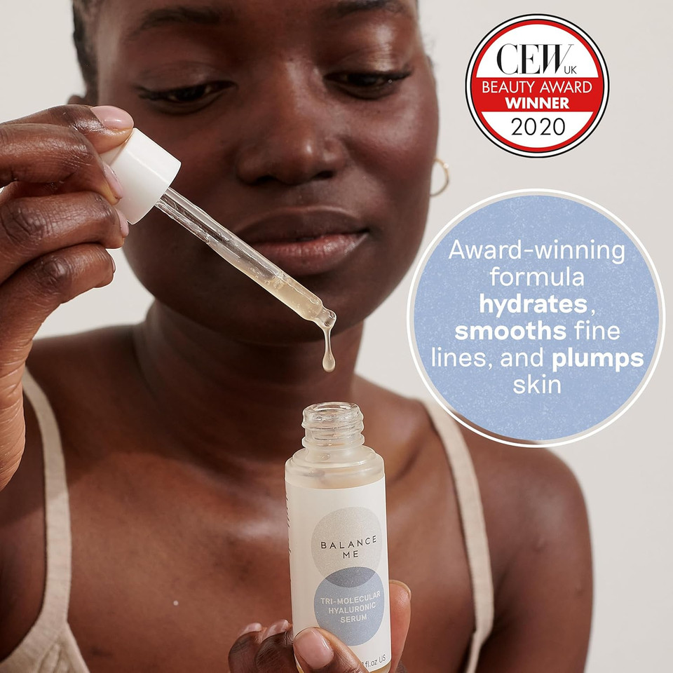 Balance Me Tri-Molecular Hyaluronic Serum 30ml, Anti-Ageing Face Serum for Mature Skin, With Aloe Vera to Support Hydration and Dry Skin