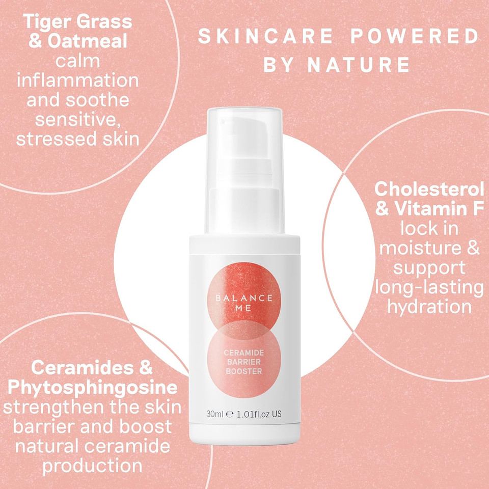 Balance Me Ceramide Barrier Booster 30ml, Skin Barrier Repair Cream, Lightweight Ceramide Moisturiser for Hydrating and Skin Repair