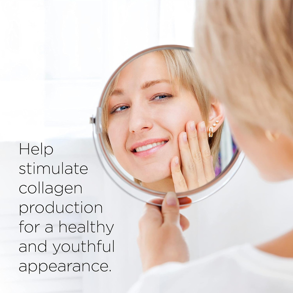 Healthspan Replenish Collagen Boosting Serum | Vitamins C & E | Plant Oestrogens | Reduces Fine Lines & Wrinkles | Menopause Support (60ml)