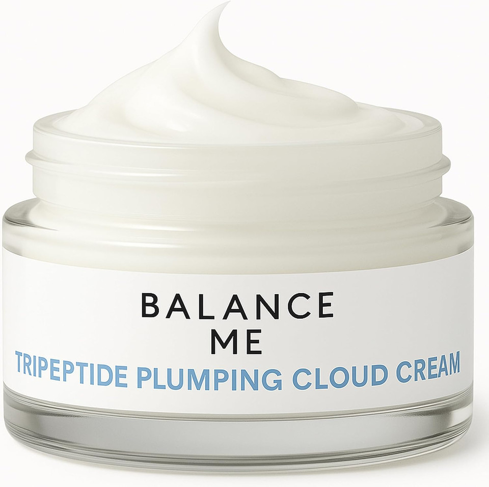 Balance Me Tripeptide Plumping Cloud Cream 50ml, Day Moisturiser with Ceramides and Hyaluronic Acid, Collagen For Anti Aging and Anti Wrinkle