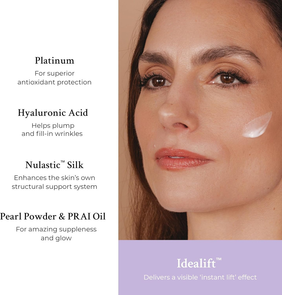 PRAI Platinum Firm & Lift Day Creme 50ml - Hydrating Moisturiser With Nulastic Silk, Platinum & Idealift - Plumps, Firms & Lifts Skin - Reduces Appearance of Wrinkles - Instant Firming Technology