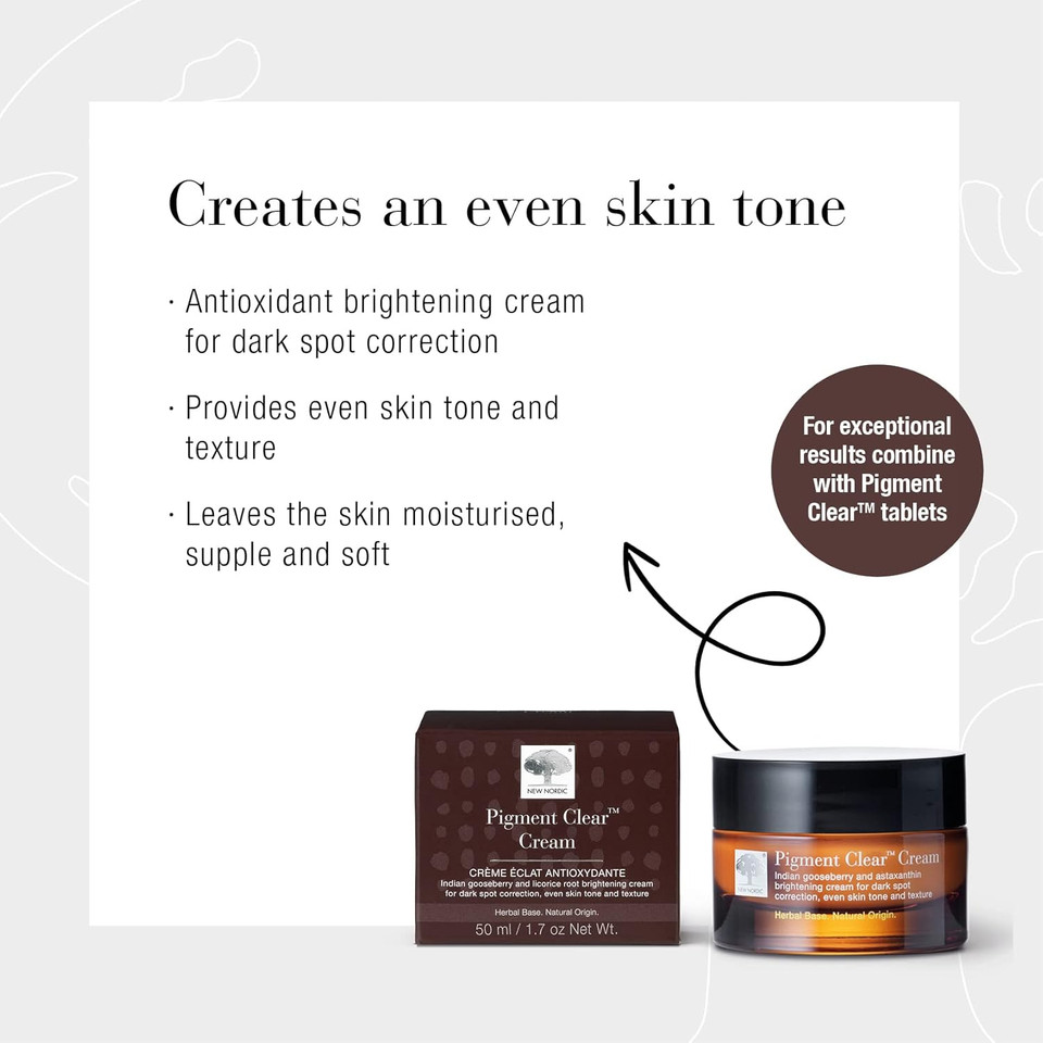 New Nordic Pigment Clear Face Cream 50ml - Antioxidant Brightening Dark Spot Remover For Face - Brightening Face Cream For Women and Men