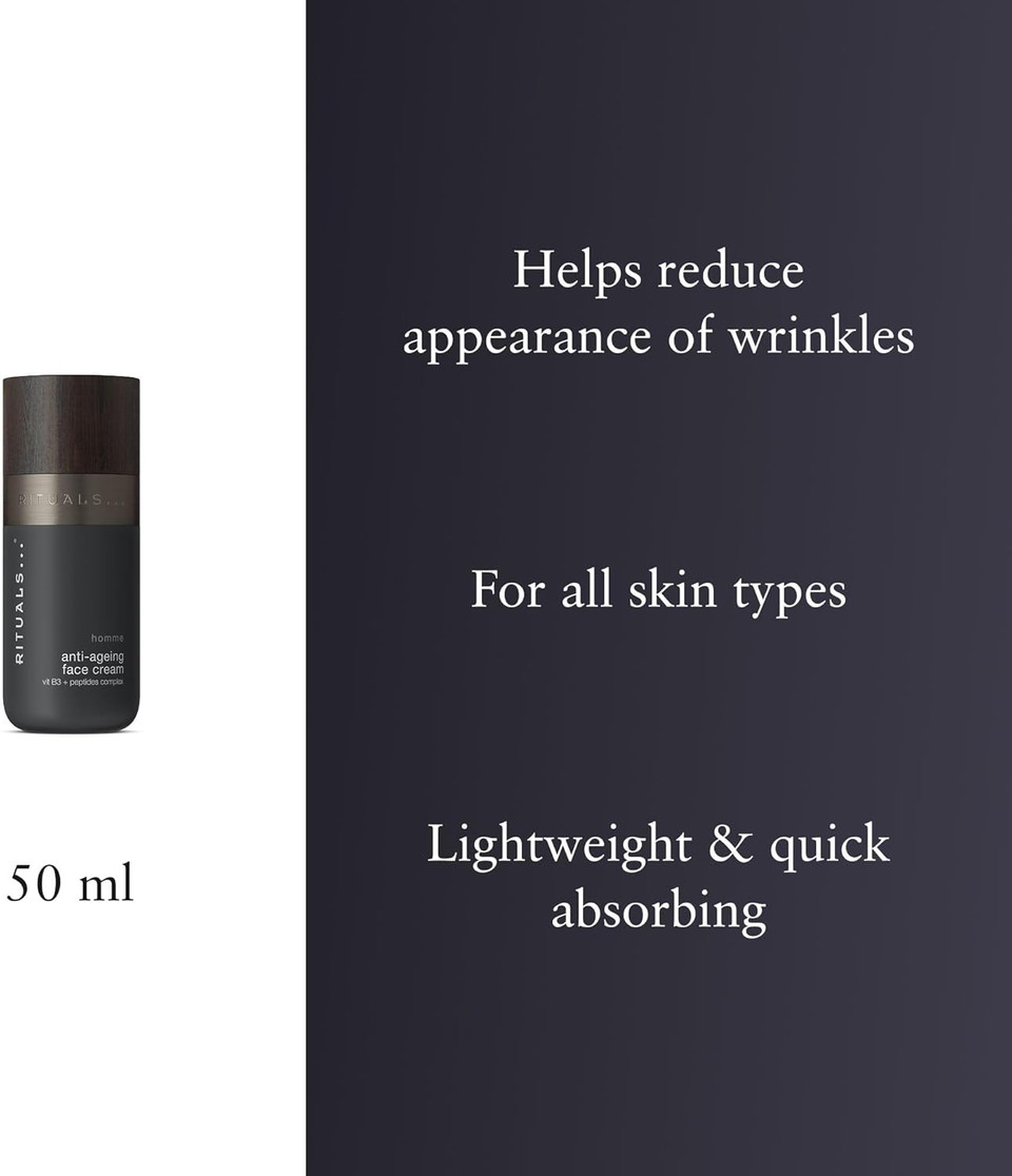 RITUALS Homme Anti-Ageing Face Cream, Anti-Ageing Face Cream for Men Enriched with Vitamin B3 and Peptides Complex, 50ml