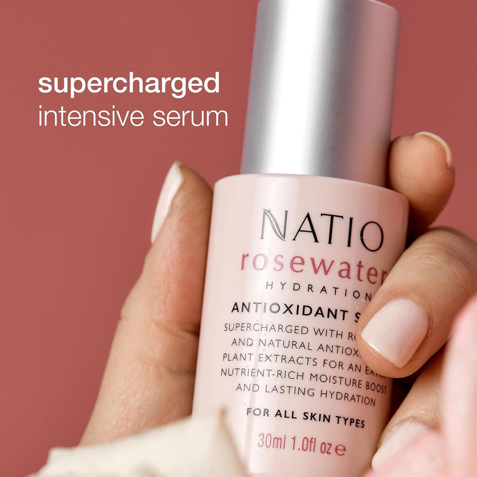 Natio Australia Rosewater Hydration Antioxidant Serum, 30 ml - Hyaluronate Serum - Moisturising - Partner for Facial Moisturiser with Shea Butter