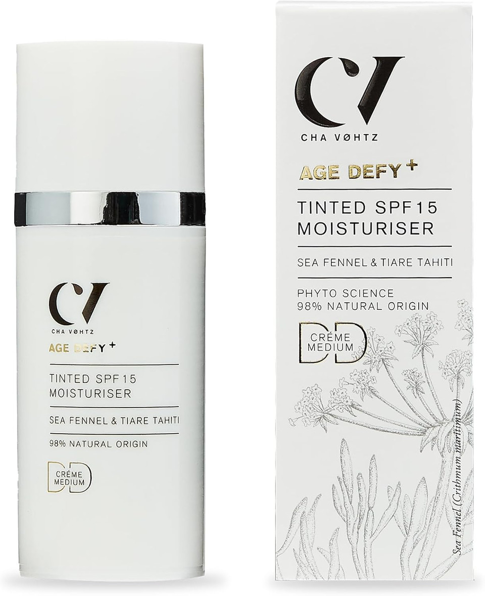 Green People Age Defy+ Tinted DD Moisturiser SPF15 Medium - Colour Correcting Day Cream - Alcohol Free - Vegan, 30ml