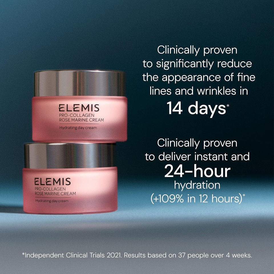 Elemis Pro-Collagen Night Cream, Marine Cream SPF 30 & Rose Marine Cream 30ml  Anti-Aging Moisturiser for Firming, Hydration & Radiant Skin