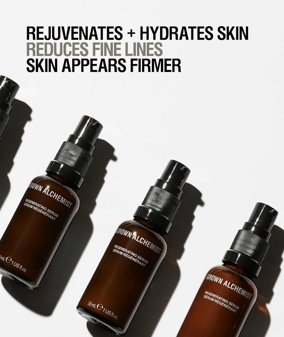 Grown Alchemist Regenerating Face Serum - Anti Aging Serum with Peptides, Proteins, Plant Collagen for Anti Wrinkle, Moisturising, Organic Face Brightening Serum - Hydrating Antioxidant Serum 30ml