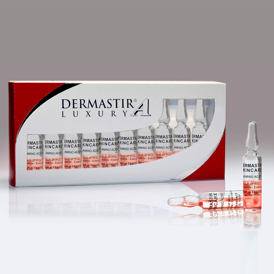 Dermastir Amino Acid Ampoules  Anti-Aging, Repairs and Strengthens Skin Elasticity - Made in France, 10 vials of 2ml