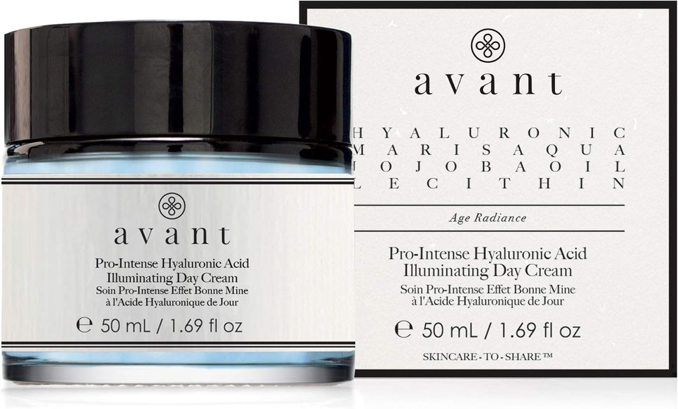 Avant Pro-Intense Hyaluronic Acid Illuminating Day Cream, 50ml - Anti-Aging Moisturizer with Hyaluronic Acid, Sea Water & Jojoba Oil - Anti Age Face Moisturizer for All Skin Types