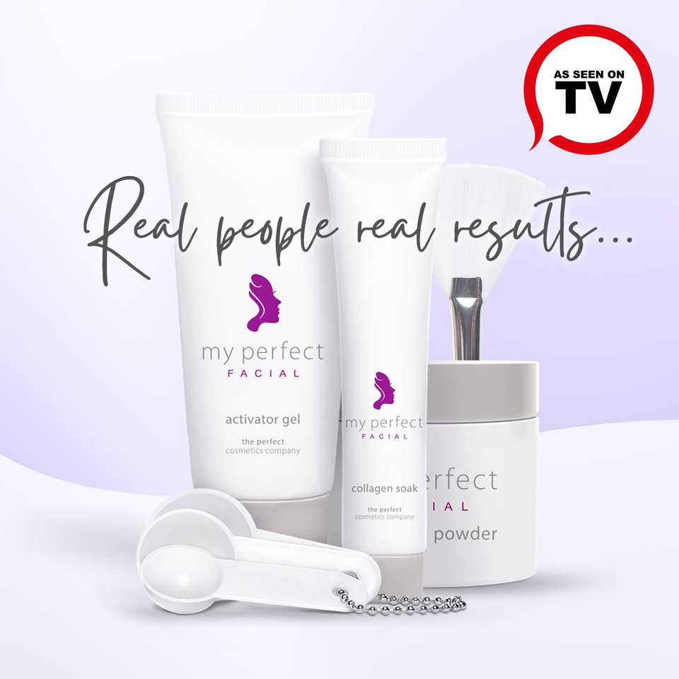 My Perfect Facial, Penny Lane, 10 Treatment Kit, Instant Results, Clinically Proven, Anti-Ageing 3-Stage Facial Contouring and Skin Tightening System. Salon Grade Results, As Seen on TV