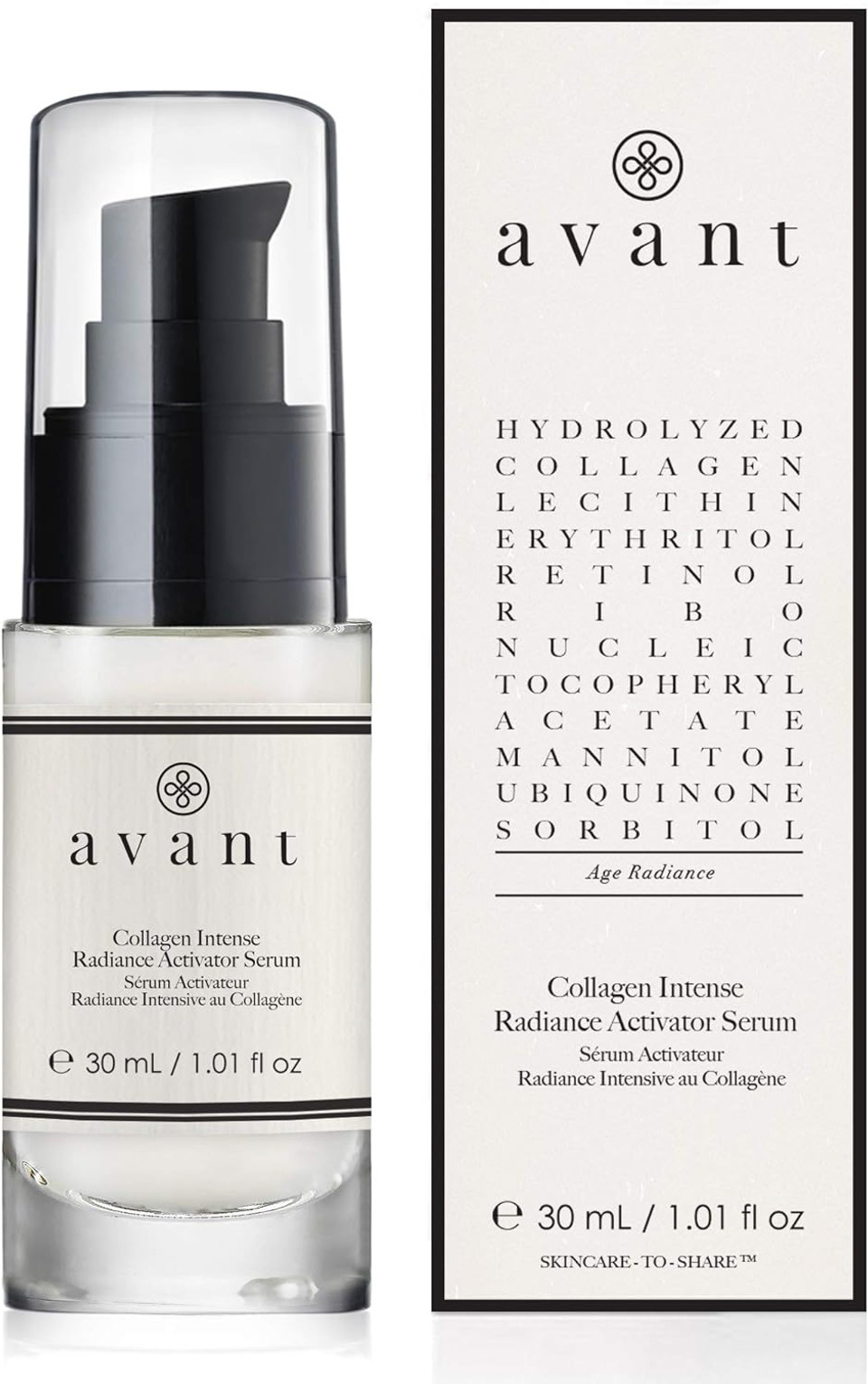 Avant Collagen Intense Radiance Activator Serum, 30ml - Firming & Hydrating Face Serum with Niacinamide & Vitamin E - Anti-Ageing Vegan Skincare for Radiant, Youthful Skin