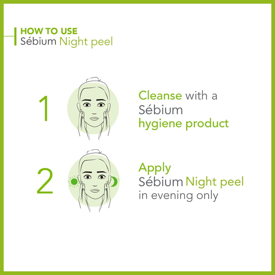 Bioderma Sébium Night Peel - Gentle Facial Peel for Oily & Acne Prone Skin, Spot Treatment Unveils Skin Radiance, Smooth Skin & Reduced Shine, 40ml