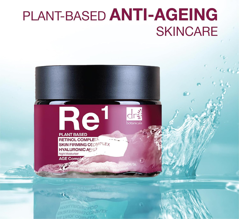Dr BOTANICALS Anti-Aging Skin Firming Retinol Night Moisturiser with Hyaluronic Acid & Skin Tightening Complex | Retinol Cream Combats Wrinkles, Hydrates & Firming for Youthful Skin 60ml