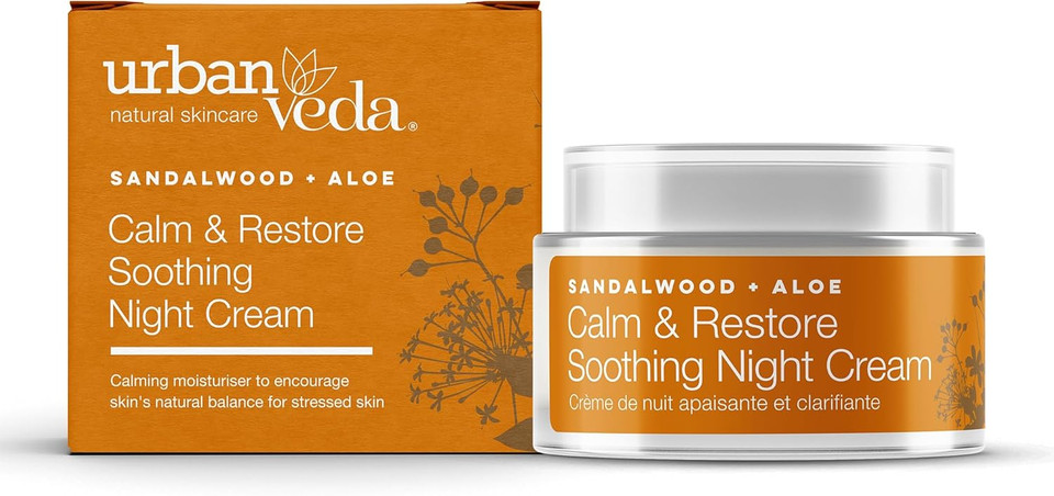 Urban Veda Clam & Restore Soothing Night Cream| Sandalwood & Aloe Vera | For Dry, Sensitive and Inflamed Skin |Anti Aging| Collagen Face Cream | Moisturiser Face Women and Men | Vitamin C Glow | 50 ML Urban Veda Clam & Restore Soothing Night Cream| Sandalwood & Aloe Vera | For Dry, Sensitive and Inflamed Skin |Anti Aging| Collagen Face Cream | Moisturiser Face Women and Men | Vitamin C Glow | 50 ML