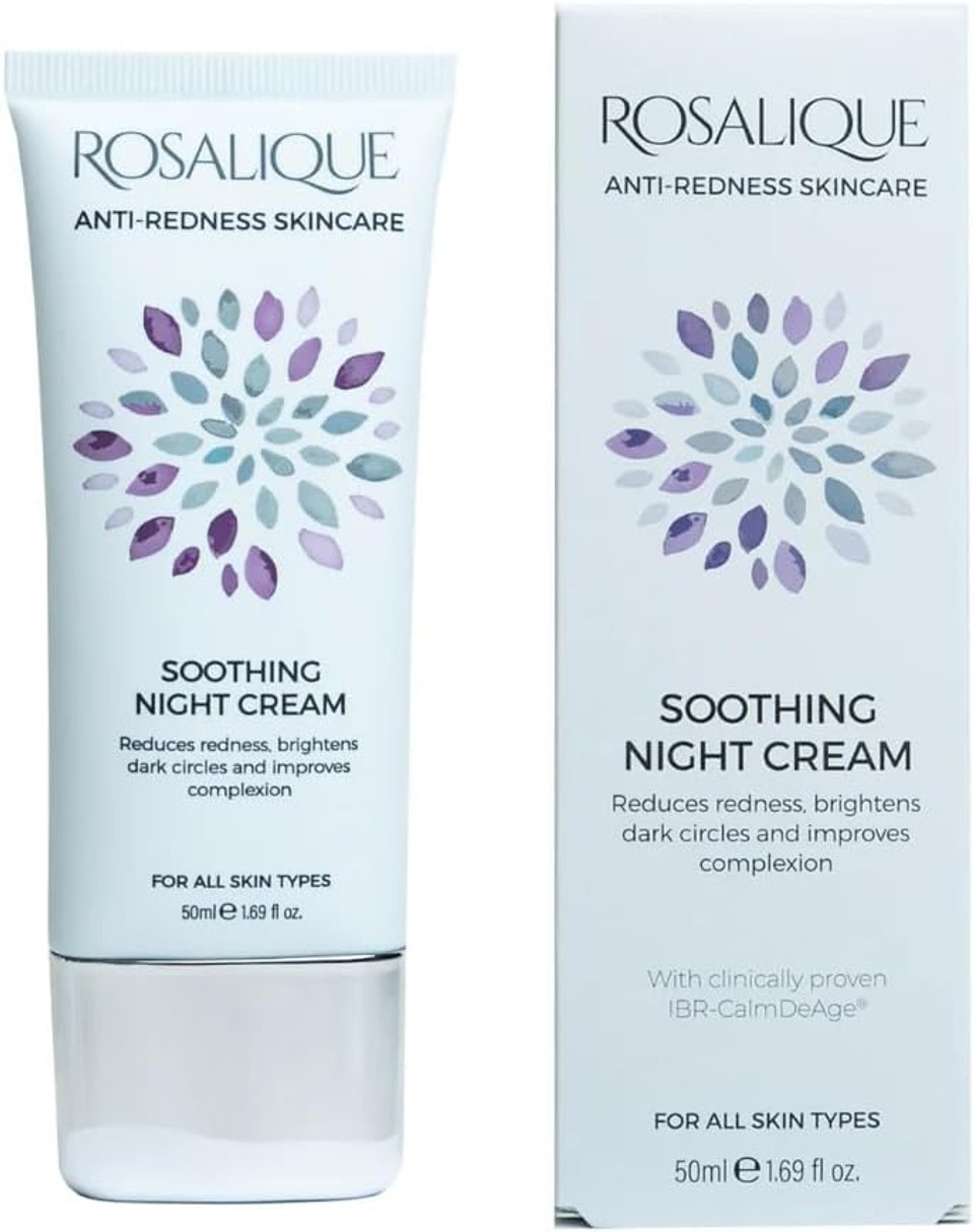 Rosalique Soothing Night Cream, 50ml: Ultimate Calm for Sensitive Skin - Clinically Proven IBR-CalmDeAge®, a-Bisabolol, Provitamin B5 & Natural Moisturisers