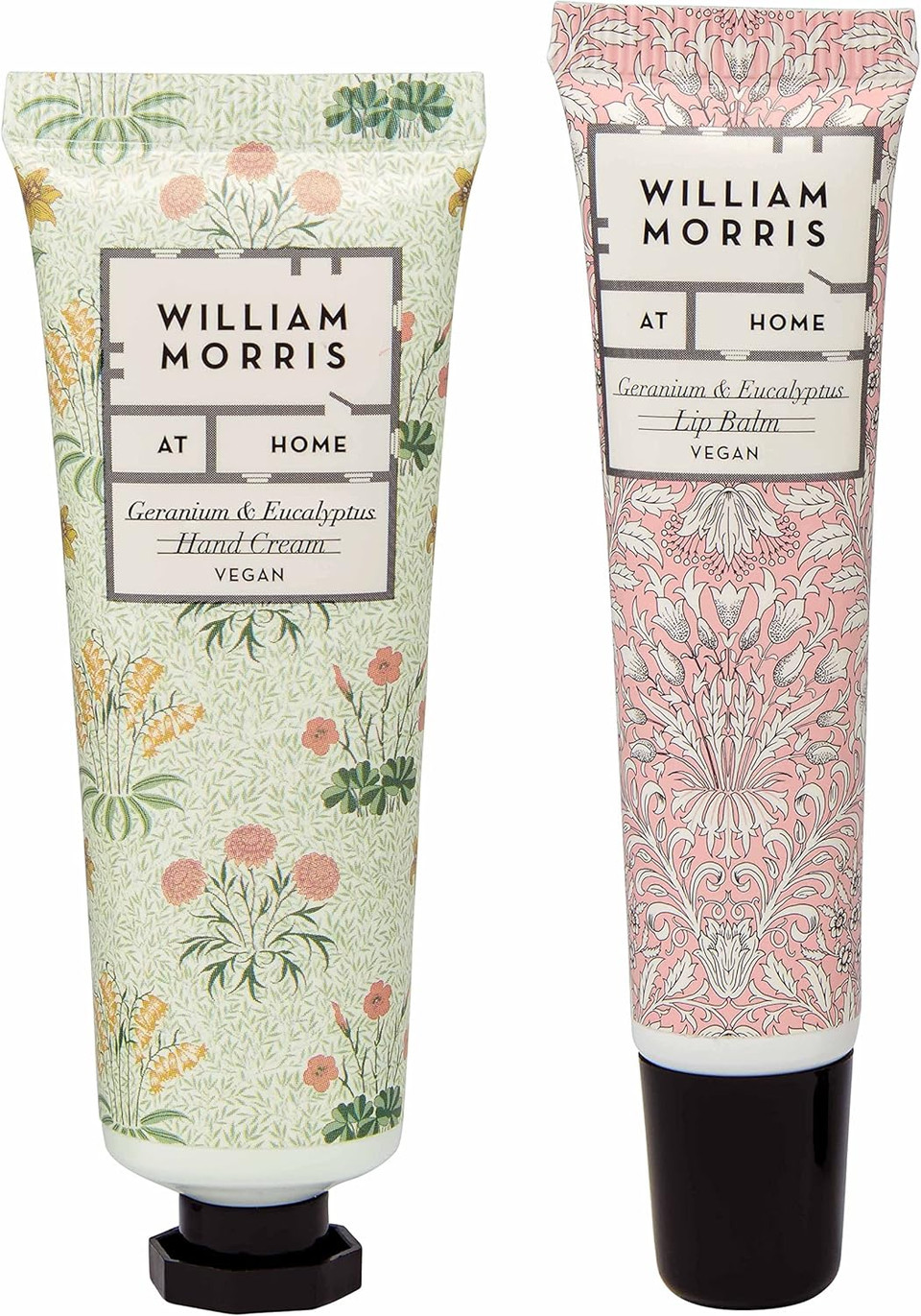 William Morris at Home Patchouli & Red Berry Hand Care Duo Bag Set | Enriched With Essential Oils | Cruelty Free & Vegan Friendly | Travel Friendly Sizes | 2 x 30ml