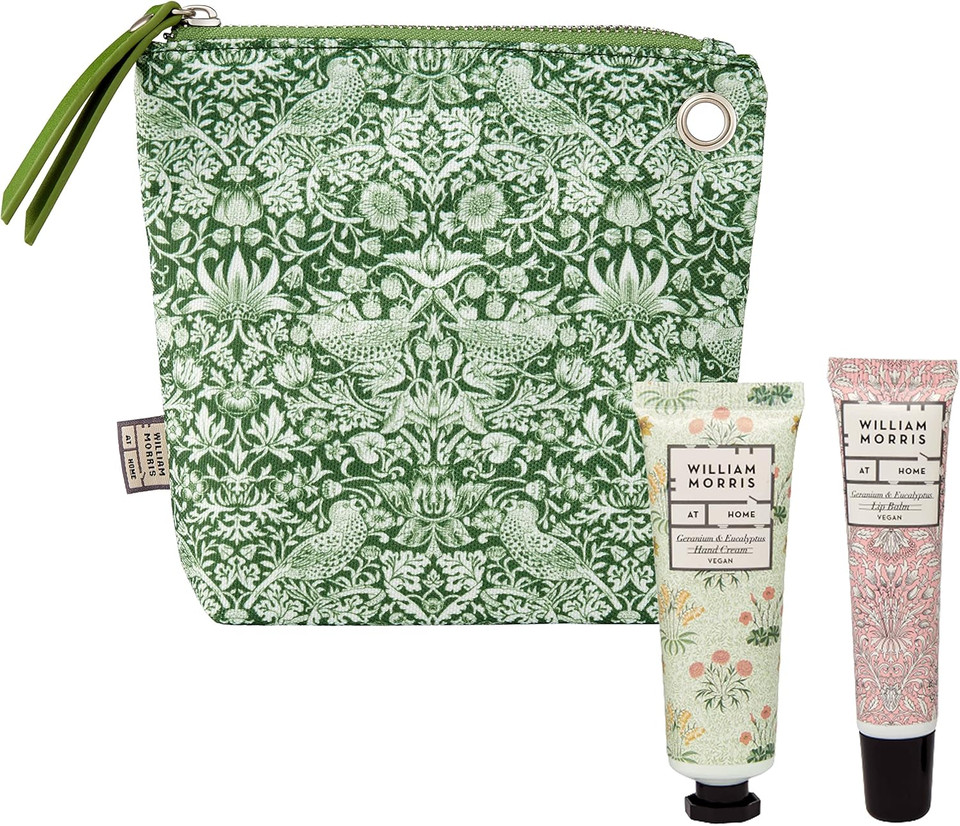 William Morris at Home Patchouli & Red Berry Hand Care Duo Bag Set | Enriched With Essential Oils | Cruelty Free & Vegan Friendly | Travel Friendly Sizes | 2 x 30ml