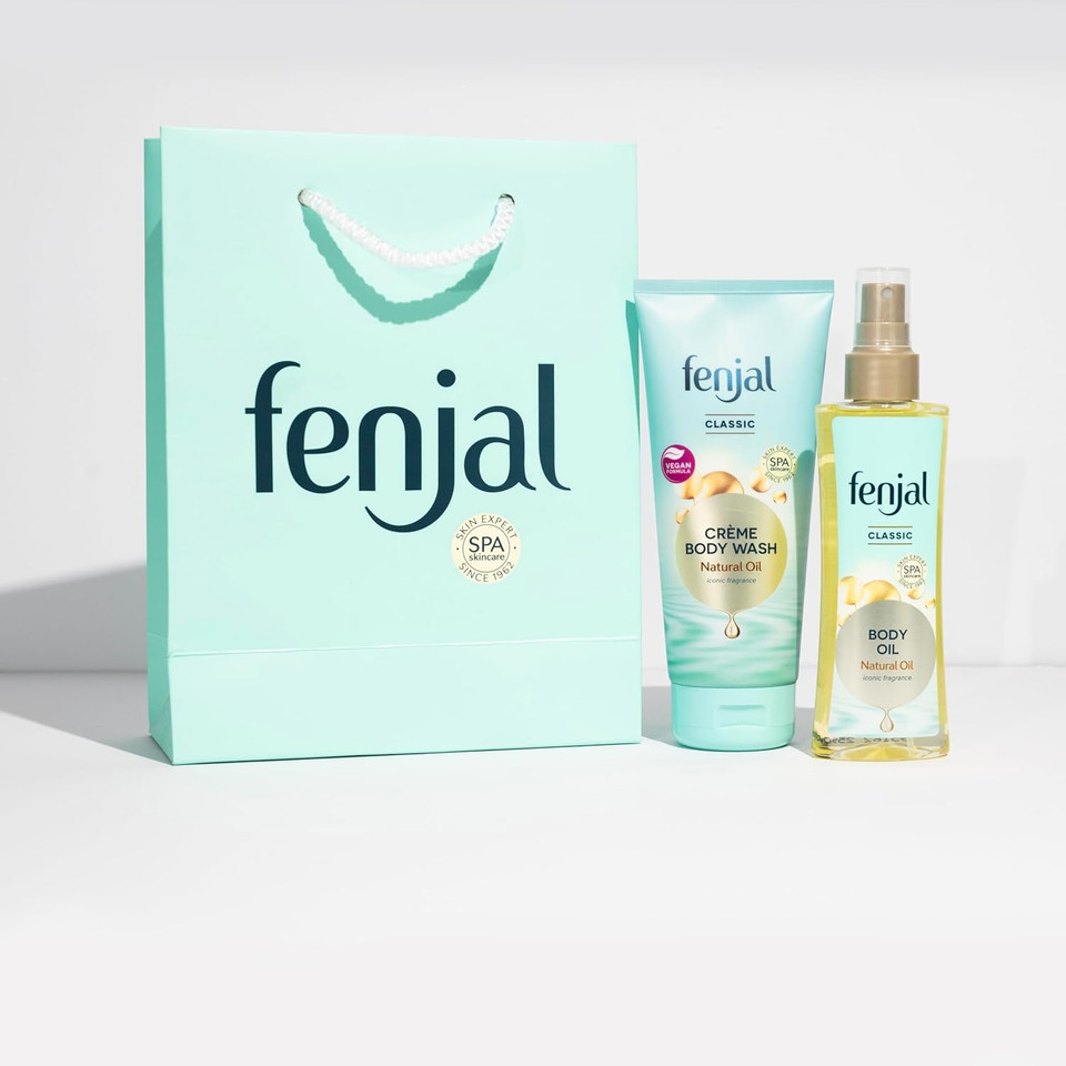 Fenjal Skin Glow Bundle | Classic Crème Body Wash (200ml)|Classic Body Oil (145ml) | Gift set