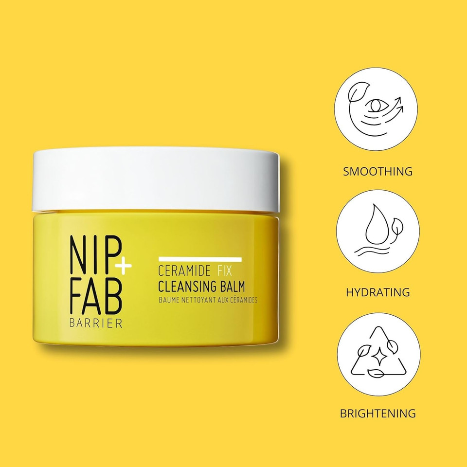 Nip+Fab Ceramide Fix Cleansing Balm 75 ml, Makeup Remover, Help Replenish Lipid Barrier, with Niacinamide and Biolin, Hydrating, Ideal for Dry, Sensitive and Aging Face Skin