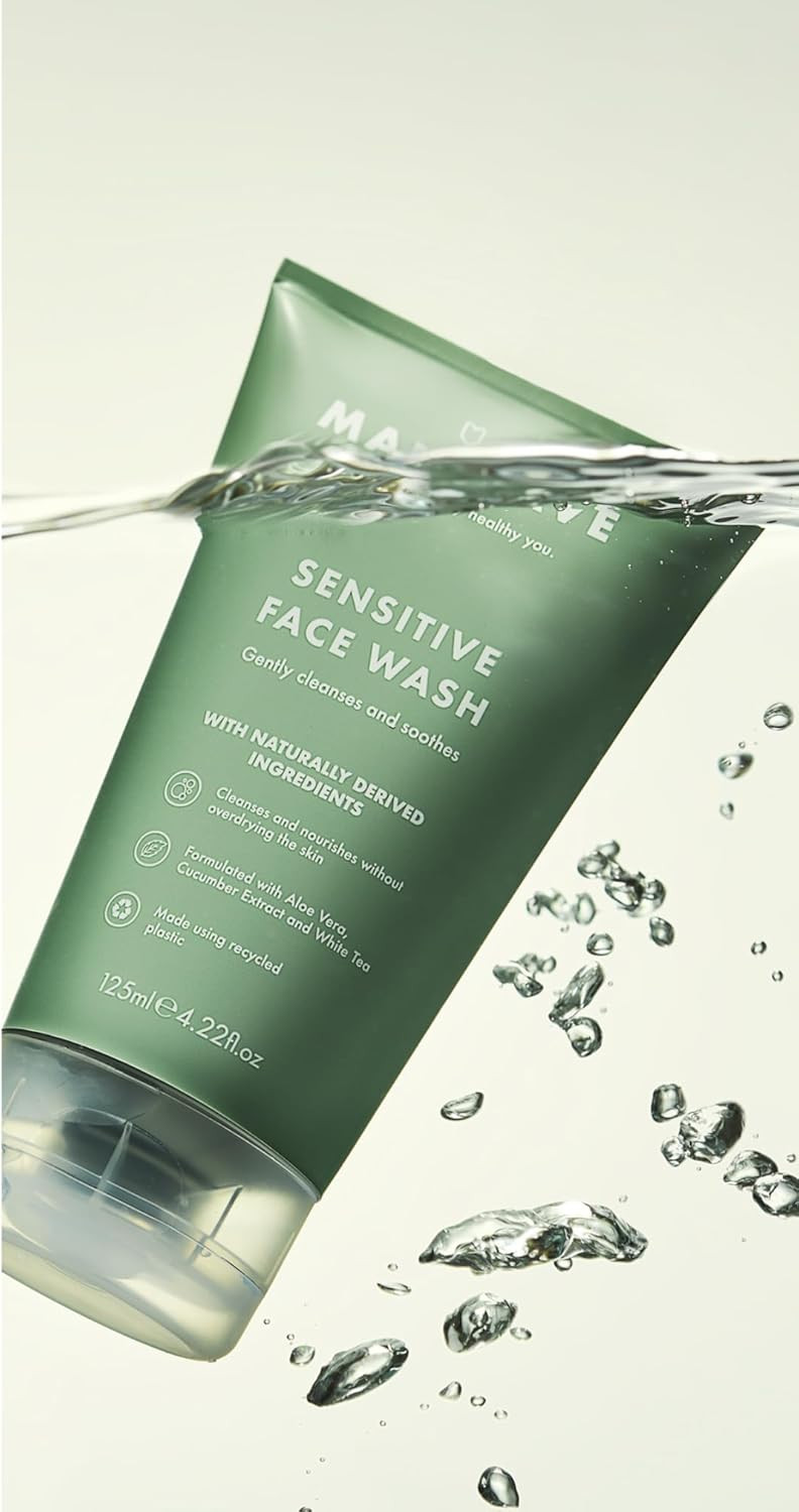 ManCave Sensitive Skin & Body Gift Set, Face Wash, Moisturiser, Shower Gel, Dermatologically Tested, Natural Formulations, Ideal for Travel, Vegan, Made in England, Packaging May Vary