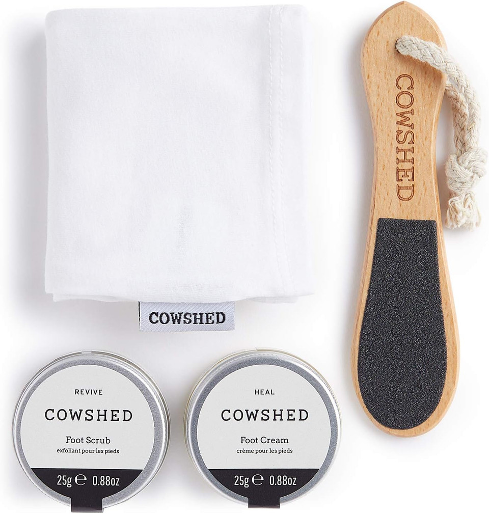 Cowshed Pedicure Kit | Revive Foot Scrub 25g - Heal Foot Cream 25g - Moisturising Overnight Pedicure Socks - Foot File | Feet Care Gift Set - Travel Size Pedicure Set for Overworked Feet Cowshed Pedicure Kit | Revive Foot Scrub 25g - Heal Foot Cream 25g - Moisturising Overnight Pedicure Socks - Foot File | Feet Care Gift Set - Travel Size Pedicure Set for Overworked Feet