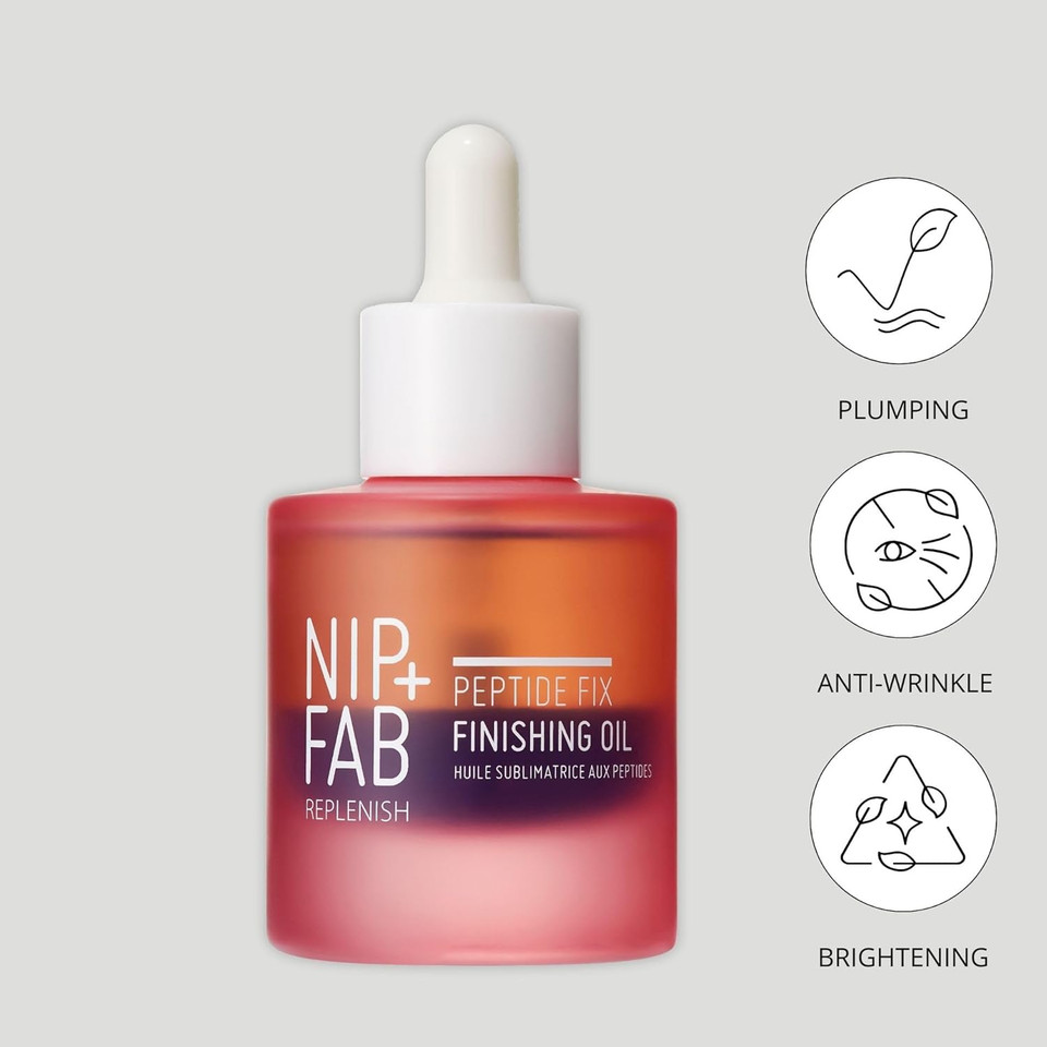 Nip+Fab Peptide Fix Finishing Oil 2%, 30 ml, Perfect Finish for All Skincare Routines, For All Skin Types, Support the Skin Barrier for a Smoother, Firmer-Looking Complexion, Packaging may vary