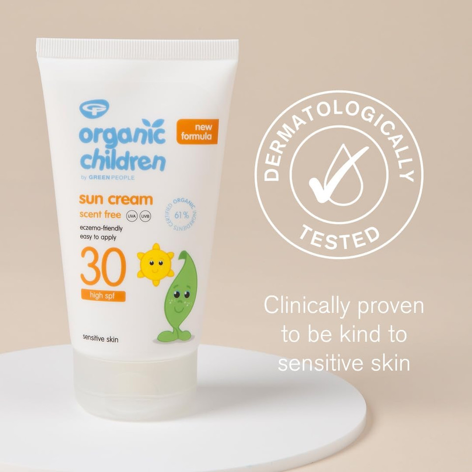 Green People Organic Children Sun Cream SPF30 - Scent Free, Natural Sunscreen - Organic, Vegan, Reef Safe & Cruelty Free, 150ml